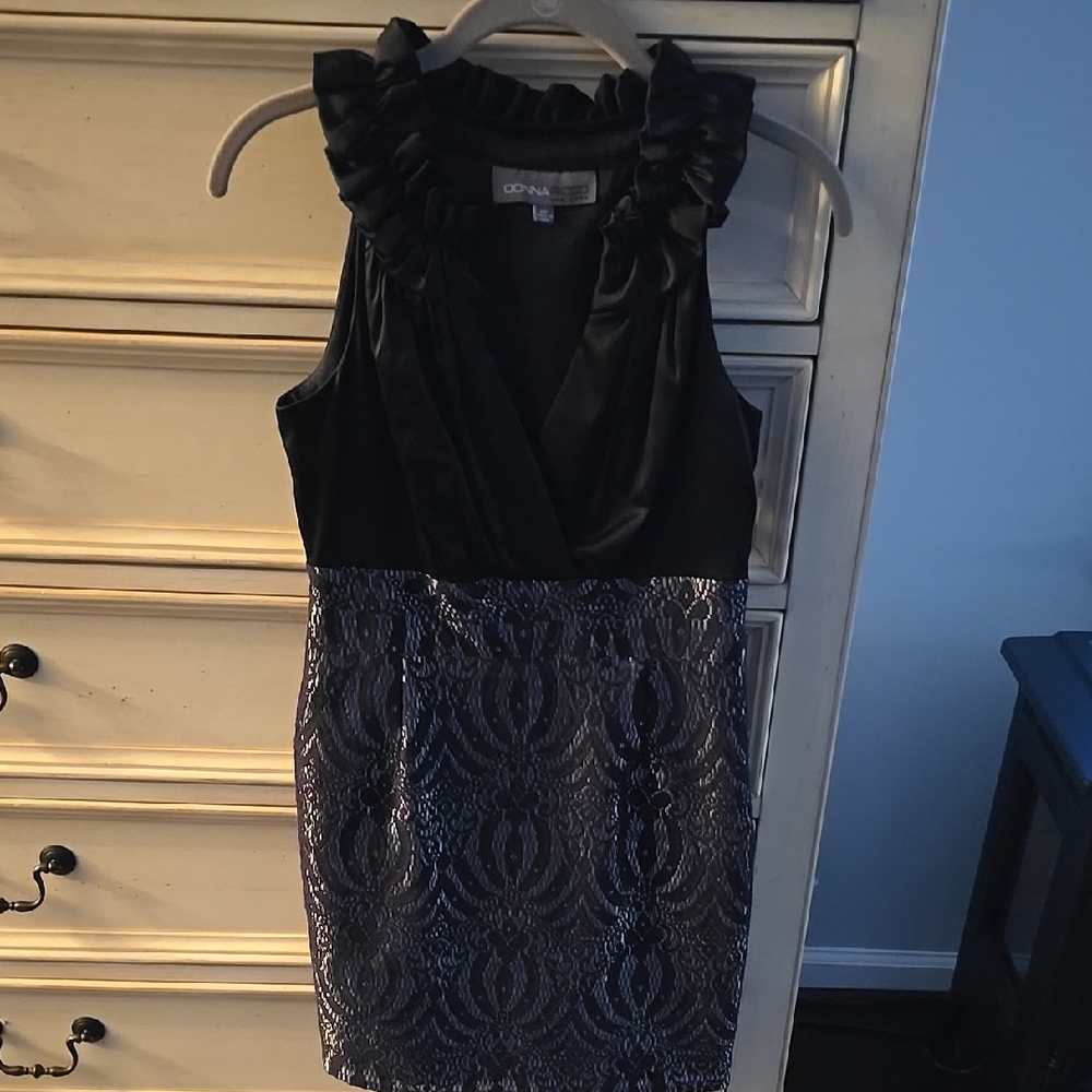 Donna Ricco Black and Silver Dress